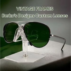 Vintage Half-Rim Metal Frame-w/BRAND NEW Berko’s Designs Custom Gradient Lenses